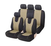 Housses De Siège Auto Universelles en Polyester Compatibles avec Plupart Voitures SUV Fourgonnettes Protections Tout Compris Quatre Saisons Coussins Couvre Ensembles(Beige2 Full Set)