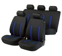 Housses de siège auto - WALSER - Hastings - Noir-Bleu - Compatible airbag - 100% polyester