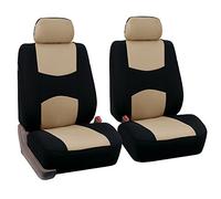 Housses de siège automobile Beige Universal Fit Flat Cloth Seau pour la plupart des voitures, VUS, camions et camionnettes FH Group FB050BEIGE102-A
