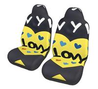Housses de siège avant Love You With All My Heart - Convient pour la plupart des voitures, camionnettes, camions et SUV - Lavables - Lot de 2