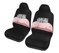Housses De Siège Avant Poisson-Blob Mignon Et Chat Lot De 2 Housse De Siège Universelle Sièges Avant pour Femmes Hommes Accessoires 52X138Cm