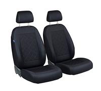 Housses de siège avant pour Kangoo - Pour sièges conducteur et passager, couleur premium noir, motif à carreaux pressés