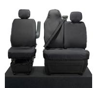 Housses de siège avant sur mesure pour Nissan Interstar (à partir de 2021), housses de siège avant (pas de base passager divisée avec siège central pliant) noir - SC236BAD19