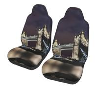 Housses de siège avant universelles - Tower Bridge à Londres - Impression complète en tissu 3D pour voiture, VUS, berline, camion
