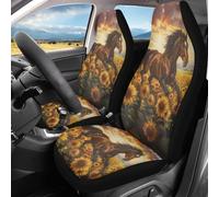 Housses De Siège Cheval Tournesol Lavable Couverture De Siege De Voitures Amovible Vehicle Seat Cover pour Homme Et Femme Camionnettes 52X138 Cm