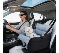 Housses de Siège d'auto pour Chien - BingoPaw - Coussin de Voyage avec Rangements, Sangle de Sécurité et Antidérapant - Noir
