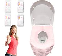 Housses de siège de toilette jetables, 40 pièces, extra large, doux et imperméable, pour enfants, femmes, adultes, emballage indépendant, housses de siège de toilette, protection dans les (rose)