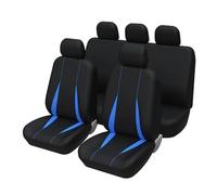 Housses De Siège De Voiture 5 Places Ensemble Complet Solide pour Banquette Arrière Universelles pour Camion/SUV pour Nissan pour Pulsar Housse siège Voiture(Blue Full Set)
