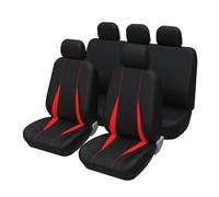 Housses De Siège De Voiture 5 Places Ensemble Complet Solide pour Banquette Arrière Universelles pour Camion/SUV pour Nissan pour Pulsar Housse siège Voiture(Red Full Set)