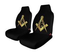 Housses de siège de Voiture avec Symbole de la Loge maçonnique de la Franc-maçonnerie, Protection des sièges pour Femmes et Filles, adaptées à la Plupart des véhicules, Voitures, camions, SUV, fourgo
