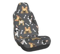 Housses de siège de voiture bicolores en bouledogue français, housses de siège automobile pour voitures, VUS et camions, housses de siège avant, protection de siège de voiture, accessoires de voiture
