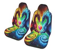 Housses de siège de voiture lumineuses avec dragons jumeaux - Housses de siège avant uniquement pour homme et femme - Avec poche de rangement pour SUV, camion, berline