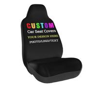 Housses de siège de voiture personnalisées - Protège-sièges avant extensibles personnalisables pour voitures, véhicules, SUV et camionnettes avec votre photo, texte, logo et couleur