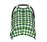 Housses de siège de voiture pour bébé à carreaux vichy vert, housse d'allaitement, housse d'allaitement, housses de poussette, auvent multi-usage pour siège auto pour bébé, garçons et filles