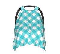 Housses de siège de voiture pour bébé à imprimé vichy bleu et blanc, housse d'allaitement, housse d'allaitement, housses de poussette, auvent multi-usage pour siège auto pour bébé, garçons et filles