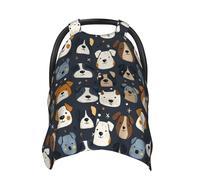 Housses de siège de voiture pour bébé avec imprimé chien mignon coloré, housse d'allaitement, housse d'allaitement, housses de poussette, auvent multi-usage pour siège auto pour bébé, garçons et