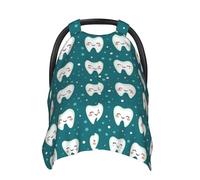 Housses de siège de voiture pour bébé avec imprimé dents mignonnes, housse d'allaitement, housse d'allaitement, housses de poussette, auvent multi-usage pour siège auto pour bébé, garçons et filles
