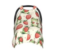 Housses de siège de voiture pour bébé avec imprimé grenouille et fraise, housse d'allaitement, housse d'allaitement, housses de poussette, auvent multi-usage pour siège auto pour bébé, garçons et