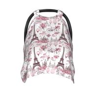 Housses de siège de voiture pour bébé avec imprimé scène de rue de Paris rose, housse d'allaitement, housse d'allaitement, housses de poussette, auvent multi-usage pour siège auto pour bébé, garçons