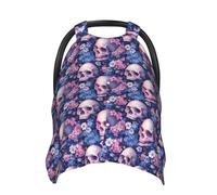 Housses de siège de voiture pour bébé avec imprimé tête de mort et fleurs roses, housse d'allaitement, housses de poussette, multi-usage pour siège auto pour bébé, garçons et filles, essentiels pour
