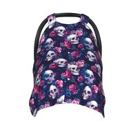 Housses de siège de voiture pour bébé avec imprimé tête de mort rose, housse d'allaitement, housse d'allaitement, housses de poussette, auvent multi-usage pour siège auto pour bébé, garçons et filles