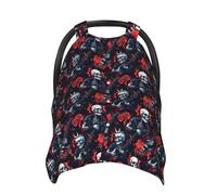 Housses de siège de voiture pour bébé - Motif tête de mort - Rose - Respirante - Pour allaitement, poussette, multi-usage - Pour bébé garçon et fille - Essentiels pour nouveau-né