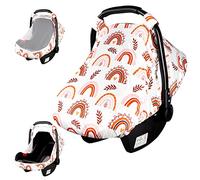 Housses de siège de voiture pour bébés arc-en-ciel avec fenêtres ouvertes et maille respirante, anti-coups de pied, housse de siège de voiture douce et extensible pour nouveau-né garçons et filles