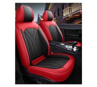 Housses de Siège de Voiture pour Nissan Pathfinder 2023 2024 2025, Ensemble Complet de Housses Siege Auto Universel en Cuir, Compatible avec Les Airbags Latéraux, 5 Seats(E(Red-Black))