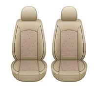 Housses de siège de Voiture pour Nissan Qashqai J11 Visia/Acenta/N-Connecta 2013-2023, Protection Couvre Siege Voiture Avant, Ensemble de 2 PièCes, Soie de Glace Respirante Cuir,Beige