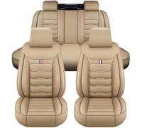 Housses de Siège de Voiture pour Peugeot 2008 Allure 2002-2025, PU Cuir Respirant Antidérapant Confortable Imperméable Protection Interieur Accessoires,Beige