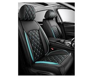 Housses de Siège de Voiture pour Toyota Yaris 4/GR/Cross/Hybride 2020-2023 2024 2025, Ensemble Complet de Housses Siege Auto Universel en Cuir, Compatible avec Les Airbags Latéraux, 2 Seats(B(Blue-Gre