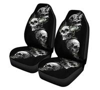 Housses de Siège de Voiture Respirantes, Squelette d'halloween, Protection pour Voiture, Camion, SUV, Van (Noir #24)