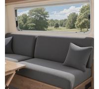 Housses de siège élastiques pour caravane et camping-car imperméables et antidérapantes pour canapé et dossier avec élastique pour canapé et dossier (gris clair, L 95-130 cm, l 45-65 cm)
