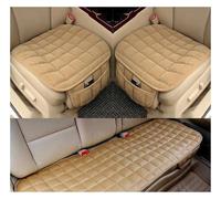 Housses de siège Housse de siège auto universelle, coussin court en peluche, coussin de siège doux avec poche Couvre siège(Beige 5 seat)