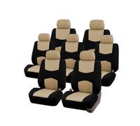 Housses De Siège Housses De Siège Auto Universelles pour Chrysler pour Voyager 307sw 2001 7 Pièces pour Monospace 7 Places pour Voiture/Camion(7pcs-Beige)
