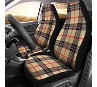Housses De Siège Plaid Écossais Beige Tartan Housses Siège Auto Delux Couvre Siège Voiture Lavable Car Seat Cover pour Suvs, Vehicles, Trucks, 52X138Cm