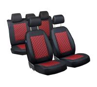 Housses de siège pour Fiat 500L - Premium Noir Rouge Effet 3D