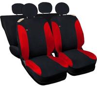 Housses de siège - REBECA SHOP - Cinquecento (Fiat 500) - Polycoton 70/30 - Noir/Rouge - Avant/Arrière 50/50