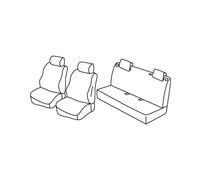 Housses de siège supérieures - Gris/noir - Compatible avec Fiat Grande Punto 5p (09/05>04/12) - Fiat Punto 5p (01/12>04/19) - Fiat Punto Evo 5p (10/09>04/12)