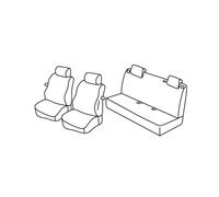 Housses de siège supérieures - Gris/noir - compatibles avec Fiat Grande Punto 3p (09/05>04/12) - Fiat Punto 3p (01/12>08/18) - Fiat Punto Evo 3p (10/09>04/12)