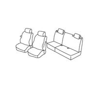 Housses de siège supérieures - Noir/Gris - Compatible avec Fiat Grande Punto 3p (09/05>04/12) - Fiat Punto 3p (01/12>08/18) - Fiat Punto Evo 3p (10/09>04/12)