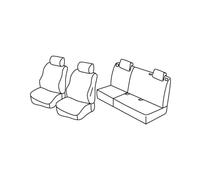 Housses de siège supérieures - Noir/Gris - Compatible avec Fiat Grande Punto 5p (09/05>04/12) - Fiat Punto 5p (01/12>04/19) - Fiat Punto Evo 5p (10/09>04/12)