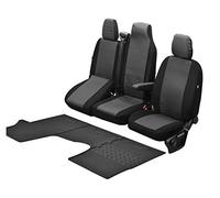 Housses de siège sur mesure Hero et tapis de sol en caoutchouc compatibles avec Opel Vivaro B 2014-2019 - Un ensemble
