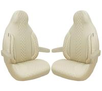 Housses de siège sur mesure pour conducteur et passager - Compatible avec camping-car Pössl Weinsberg Knaus Adria Dethleffs Carthago Broner Eura Mobil Pilote Laika Kabe Chausson Hobby BS PL405 (Beige)