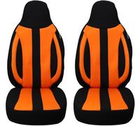 Housses de siège sur Mesure pour sièges de Voiture compatibles avec SsangYong Actyon 2013 - pour conducteur et Passager - FB : MD503 - Noir/Orange
