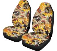 Housses De Siège Tournesol Jaune, Abeille, Géométrie Aztèque Universelles Protecteur De Sièges Auto Lavable Vehicle Seat Cover pour Homme Et Femme La Plupart des Voitures 52X138 Cm
