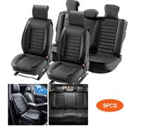 Housses de Siège-VEVOR-9 pcs-Housse de Siège en Simili-Cuir-Design Entièrement Fermé-voitures SUV Camions