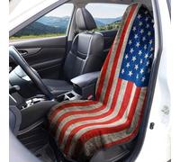Housses de siège voiture à motif drapeau américain Protection sièges avant Taille universelle Lavables respirantes Imprimé sports balle Tissu en éponge Accessoires décoration intérieure pour voiture