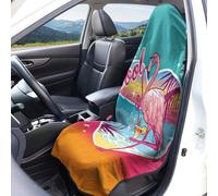 Housses de siège voiture à motif drapeau américain Protection sièges avant Taille universelle Lavables respirantes Imprimé sports balle Tissu en éponge Accessoires décoration intérieure pour voiture