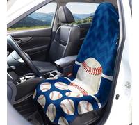 Housses de siège voiture à motif drapeau américain Protection sièges avant Taille universelle Lavables respirantes Imprimé sports balle Tissu en éponge Accessoires décoration intérieure pour voiture